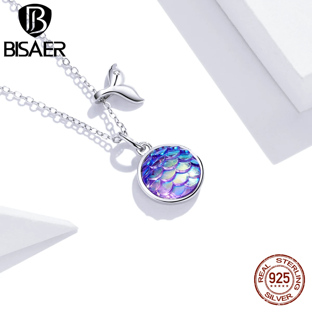 Bisaer coadă de pește Scară Colier Pentru Femei 925 Translucid Opal Brand de Lux Bijuterii Modul ECN448