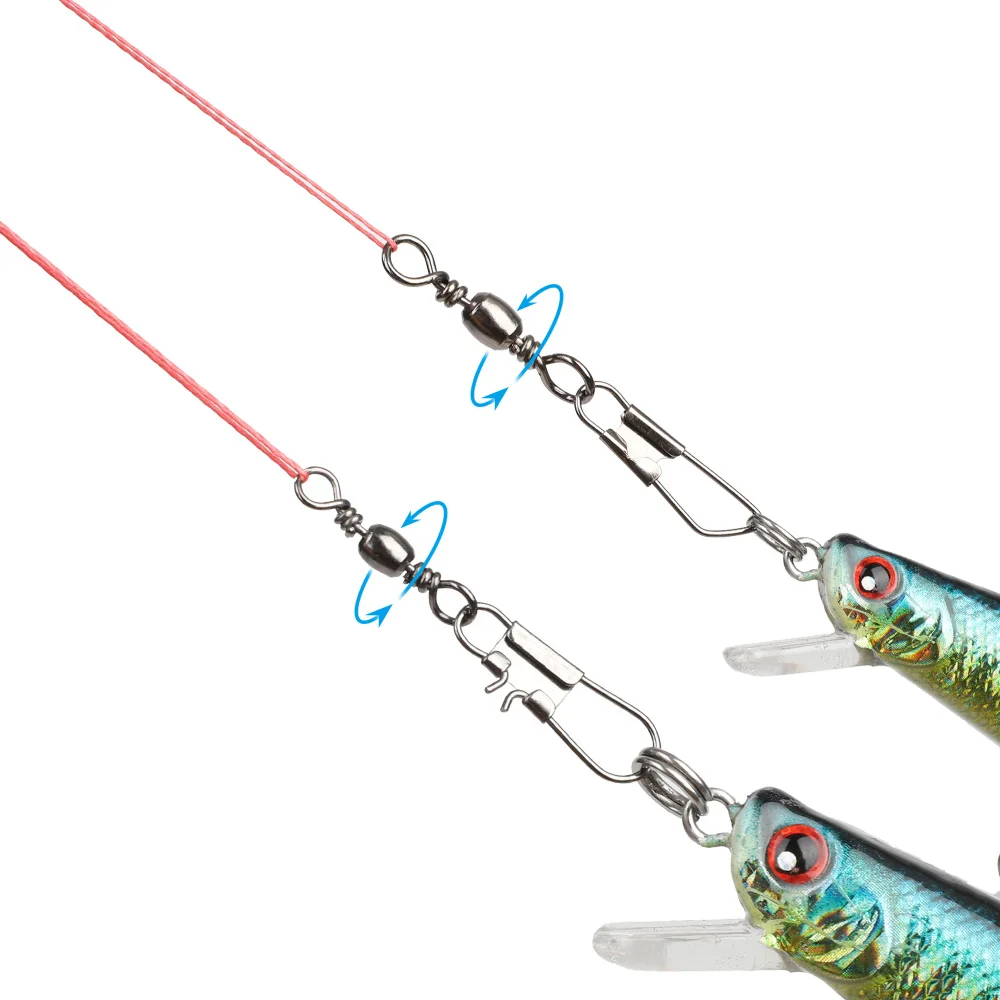 DONQL 10/20/50pcs Rolling Swivel Pescuit Conector Pin Bearing Interlock Snap 1#-14# ace de pescuit Momeli de Pescuit la Crap Accesorii 4