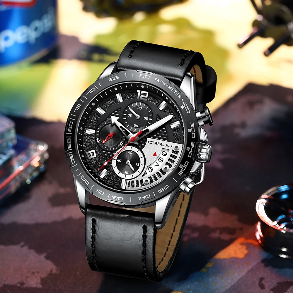 Ceasuri pentru Barbati Warterproof Sport Mens Watch de Brand de Top CRRJU Ceas de Lux de sex Masculin de Afaceri Cuarț Ceas de mână Relogio Masculino 4