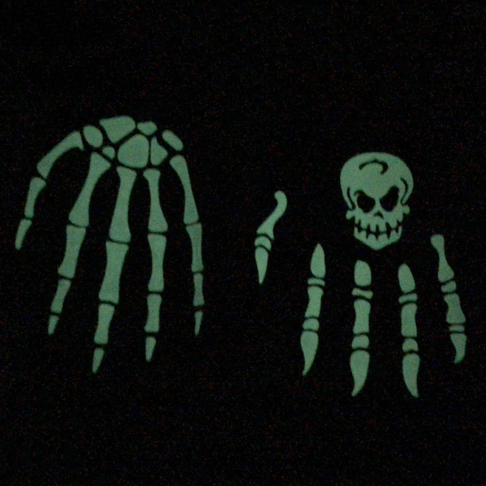 Noi Punk Manusi Unisex Halloween Schelet, Craniu Jumătate Degetul Mănuși De Strălucire În Întuneric Degete Stretch Tricot De Iarna, Manusi T38 1