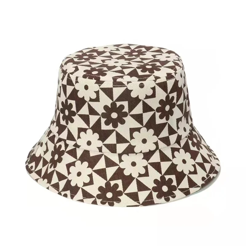 Noi Panama Flori Imprimate Găleată Pălărie Hip Hop Pescar Pălărie Bărbați Femei în aer liber de Vară Casual Bumbac Bob chapeau Vizorul Găleată Capace 1