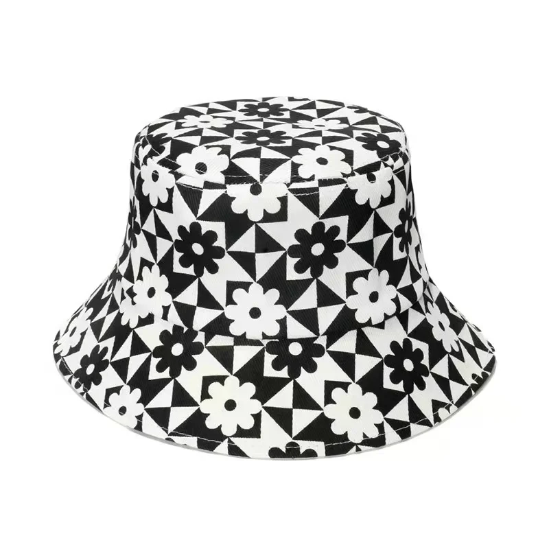 Noi Panama Flori Imprimate Găleată Pălărie Hip Hop Pescar Pălărie Bărbați Femei în aer liber de Vară Casual Bumbac Bob chapeau Vizorul Găleată Capace 2