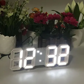 3D LED-uri de Mare Ceas de Perete Digital Data Celsius Veioza Tabel Afișare Desktop Ceas cu Alarmă De la Camera de zi