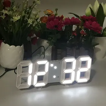 3D Lumina de Noapte USB LED-uri Digitale Ceas de Perete de Masa cu Alarmă Desktop de Afișare Ceas Electronic Ceas Decor Acasă