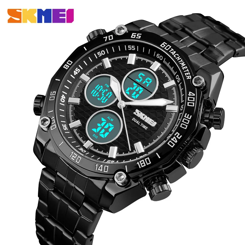 SKMEI Luxury Mens Ceasuri de Aur Cuarț Ceas Analogic Digital Sport Cronometru Alarmă Ceas Militar Impermeabil Casual CONDUS Ceas de mână 5