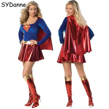 Copii Adulti Super-Erou Costume Cosplay Super Fete Dress Pantof Acoperă Costum Superwoman Rochie De Femeie Super-Erou De Halloween Haine