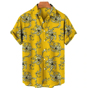 Moda Cardigan Barbati Maneca Scurta Hawaiian Cămașă de Imprimare Topuri Florale Imprimate Bluza Plus Dimensiune Casual de Vara Plaja Camasi pentru Barbati
