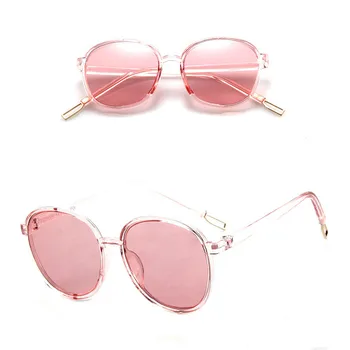 Moda ochelari de Soare Roz Cadru Rotund UV400 Lentile Oglindă Ochelari Retro Unisex Vintage Ochelari de Gafas pentru Barbati Femei 3