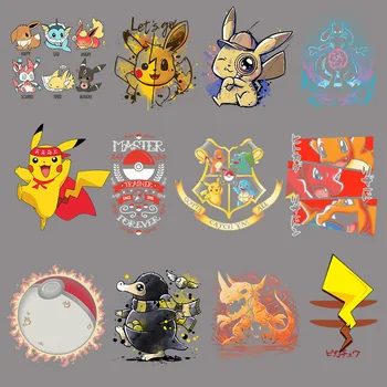 Pokemon Pikachu Joc Anime patch-uri pentru Haine DIY de Transfer de Căldură Patch-uri pe Haine pentru Copii T-shirt, Hanorace Accesoriu de Decor, Cadouri