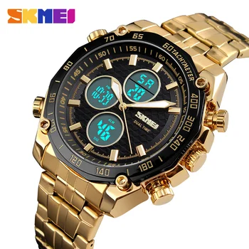 SKMEI Luxury Mens Ceasuri de Aur Cuarț Ceas Analogic Digital Sport Cronometru Alarmă Ceas Militar Impermeabil Casual CONDUS Ceas de mână 0