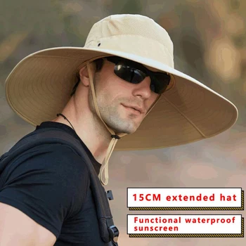 Unisex Înaltă Calitate 15CM Mare Margine Largă Bărbați Pescuit Pălărie de Culoare Solidă Impermeabil Pălării de Soare Vara Femei Plajă Capac Bărbați Pălărie Panama