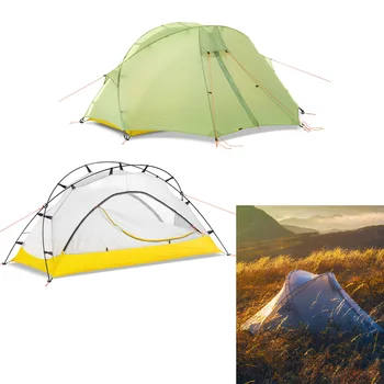 1.6 kg Ultrausor 1 Persoană 4 Sezon Backpacking Cort de Camping cu Cort Interior Kit 20D 1500mm rezistent la apa Doua-partea Silnylon Flysheet 0