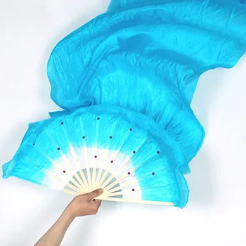 1.8 m, Realizate manual de Mătase Colorată Fanii Dans Bambus Lungă de Mătase Fanii Instrumente de Simulare Voaluri Fani pentru Femei Costum Belly Dance