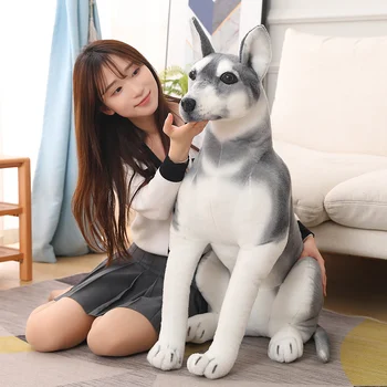 1 buc 30-90cm Mare Simulare Câine Jucărie de Pluș Umplute Realiste Câine Husky Puppy Papusa Copii Jucarii Moale Baieti Cadouri Decor Acasă 5