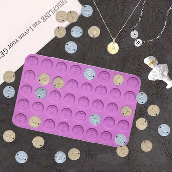 1 BUC DIY Scrisoare Numărul de Discuri Rotunde de Mucegai Alfabetul Șirag de mărgele Brățară Colier Bijuterii de Luare Scrisoare Inițială Pandantiv Rotund Rășină Mucegai