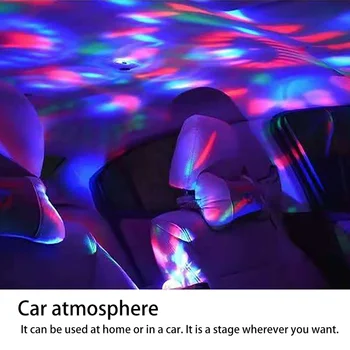 1/BUC LED-uri USB Masina atmosferă de lumină Portabile Petrecere de Familie Bile Colorate de Lumină Bar, Club, Scena Efect de Lampă de Muzică lumina de Noapte 5