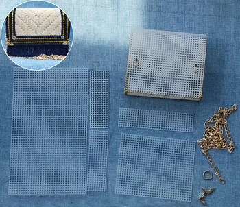 1 Set De Țesut Sac De Plasă De Plastic Kit Cu Buton De Metal Lanț Pentru Femei De Tricotat Geanta Rucsac Accesorii