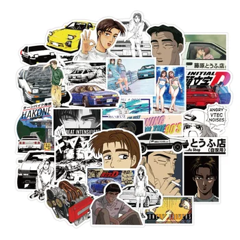 10/30/50PCS Inițială D Anime-ul Japonez Graffiti Autocolant Impermeabil Creative Tendință Decor Frigider Apă CupGuitarWholesale