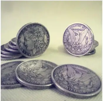 10 Buc/Lot de Oțel Morgan Dollar (3.8 cm Dia) - Monedă de Trucuri Magice,Pusti,elemente de Recuzită,Accesorii Magice,care Apar/Dispar,Iluzii