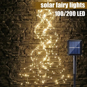 100/200 Led-uri Zână Lumini Solare 8 Moduri Solare Exploatate pentru Pomul de Crăciun în aer liber, Grădină, Curte Festival Petrecere de Nunta de Decorare