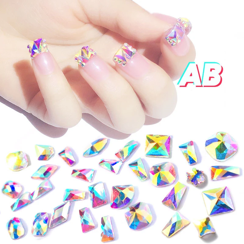 10buc AB în Formă de Pietre Strălucitoare de Cristal Diamant Piatră de Unghii Pietre Farmece pentru Unghii Decoratiuni Stras