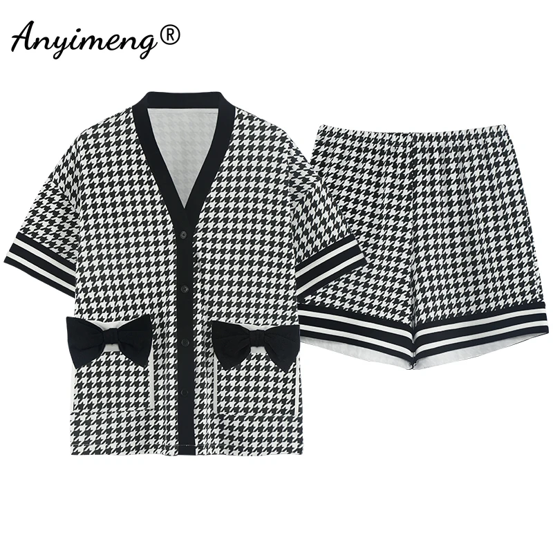 Femei Vara Noi de Bumbac pantaloni Scurți Drăguț Stil Kimono Cardigan Pijamale V-neck Chic Drăguț Urs de Imprimare Casual Pijama Set pentru Fata 3