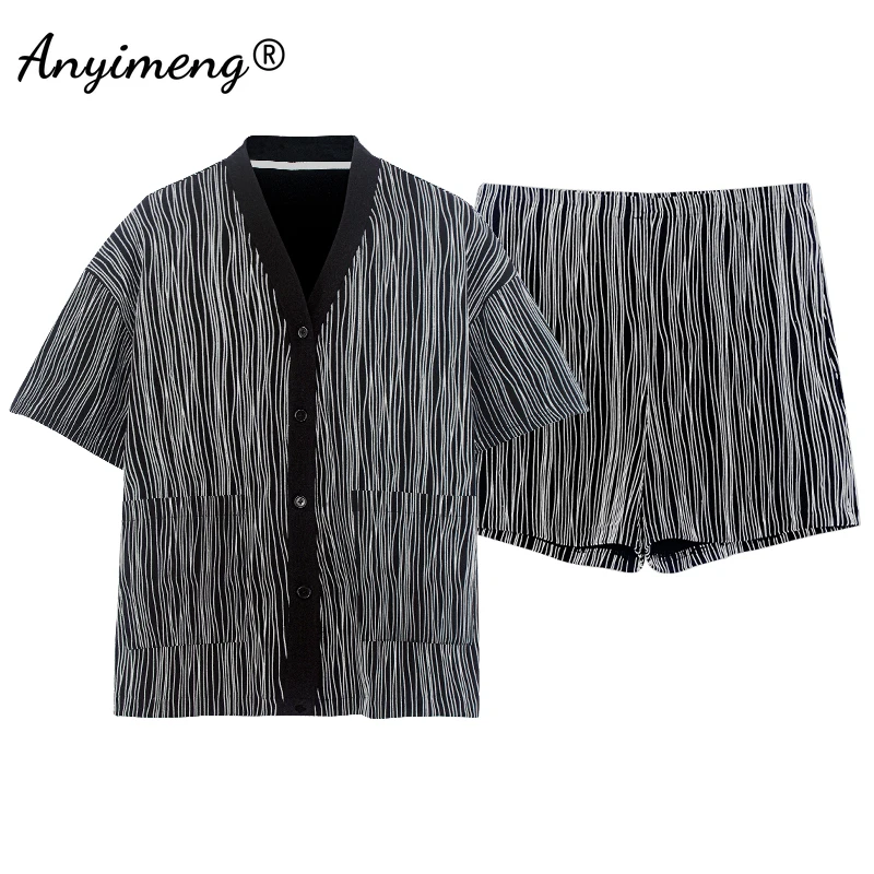 Femei Vara Noi de Bumbac pantaloni Scurți Drăguț Stil Kimono Cardigan Pijamale V-neck Chic Drăguț Urs de Imprimare Casual Pijama Set pentru Fata 5