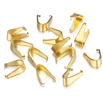 100buc/50pcs din Oțel Inoxidabil Placat cu Aur cu Pandantiv Pinch Cauțiune Cleme Colier Cârlige Clipuri Conector Bijuterii DIY Face Provizii