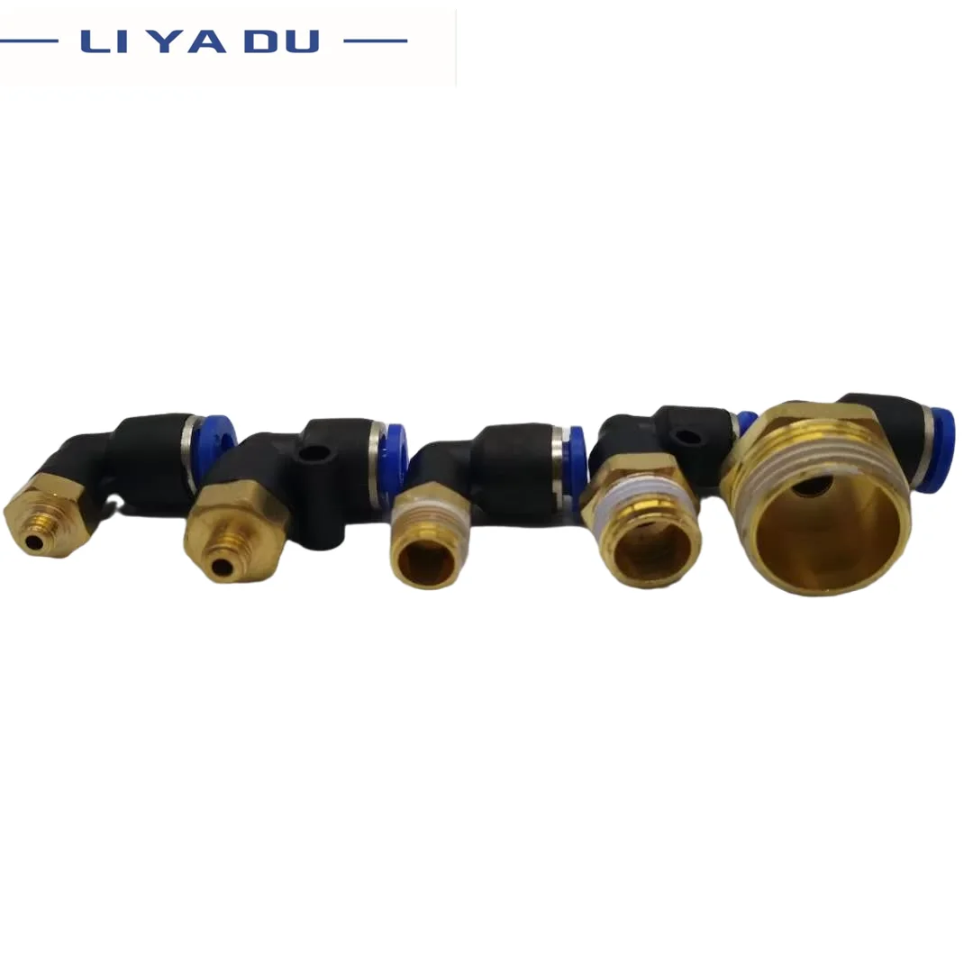 10buc Pneumatice conectorul în Formă de L PL 4/6/8/10/12mm Hose Tub M5 6 1/8 1/4 3/8 1/2 BSPT Filet Aer Cot de cuplare rapidă Montaj