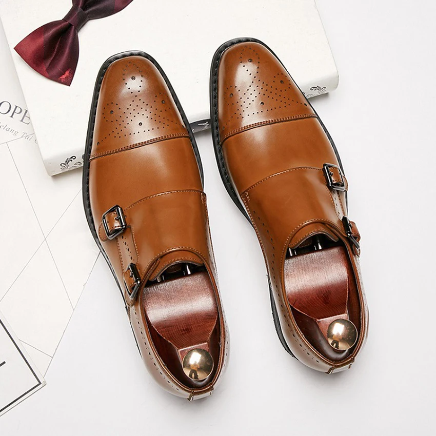 DESAI 2021 Noi Oameni de Afaceri Rochie Pantofi din Piele Formale Bocanc Pantofi Barbati Stil Britanic Călugăr Pantofi Dublu Cataramă Oxfords