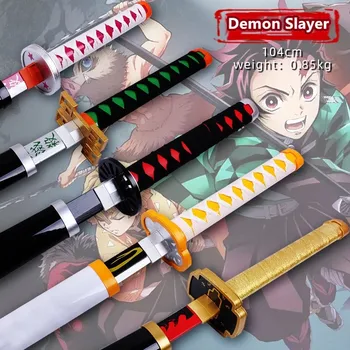 104cm Demon Slayer Figura Katana Kimetsu Nu Yaiba Tanjirou Cosplay 1:1 Anime Ninja Cutit Sabie de Performanță Armă Prop
