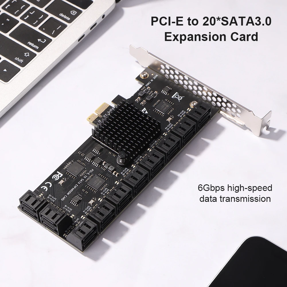 20 Port PCIE Card de Expansiune pentru Desktop PCIe, SATA 3.0 Controler Adaptor Coloană 6Gbps Card de Expansiune Port PCIE Card de Expansiune