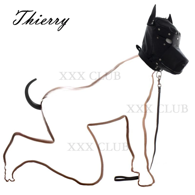Thierry 2 Buc/Set Câine Sclav Kit Câine Capota cu Botul și Coada Câine Dop de Fund,Oferă Vizuală și Funcțională Apel pentru Catelus Joc