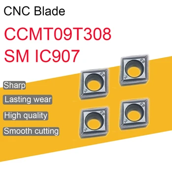 10BUC CCMT09T308 SM IC907 Insertii Carbură CCMT09 Lama Internă cuțit de Strunjire CNC Strung Instrument de Tăiere Accesorii