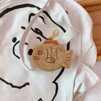 10cm Japoneză Creative Reglabil Moale Taiyaki Monedă de Pluș cu Fermoar Geanta Pandantiv Drăguț Sac Sac Nou Încheietura mâinii Școală Sac Pungă Cu R8F6