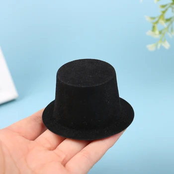 10Pc 1:12 casă de Păpuși în Miniatură Simulare Negru s-au înghesuit Pălărie Model DIY Papusi Accesorii Copii Jucarii
