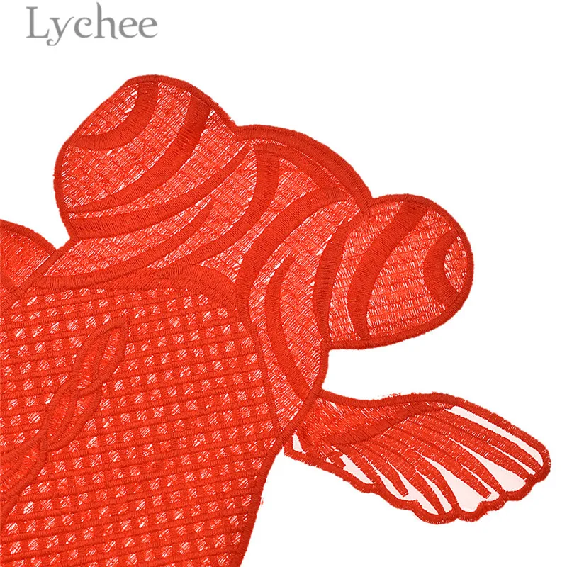 Lychee Viața Carasi Patch-uri Brodate Creative Roșu Aplicatiile Manual DIY Haine de Cusut, Consumabile Accesorii 1