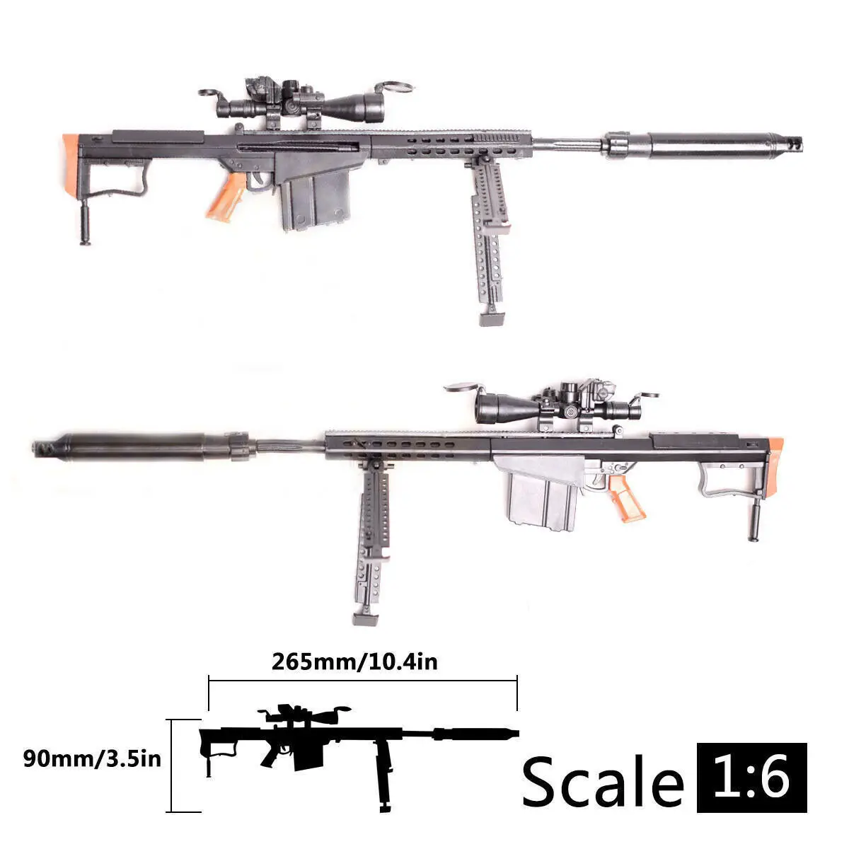 1:6 Scala Barrett M82A1 Sniper Rifle Asamblarea Jucărie de Plastic 4D Arma Model de Asamblare Puzzle-uri de Arme pentru 12 Inch Acțiune Figura