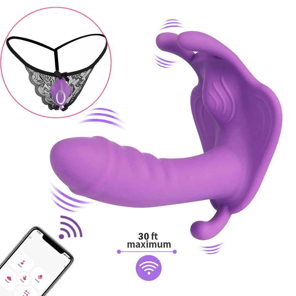 Portabil Penis artificial Vibratoare jucarii Sexuale Pentru Femei APP Control de la Distanță G-spot Stimulator Clitoris Invizibil Fluture Chilotei Vibrator