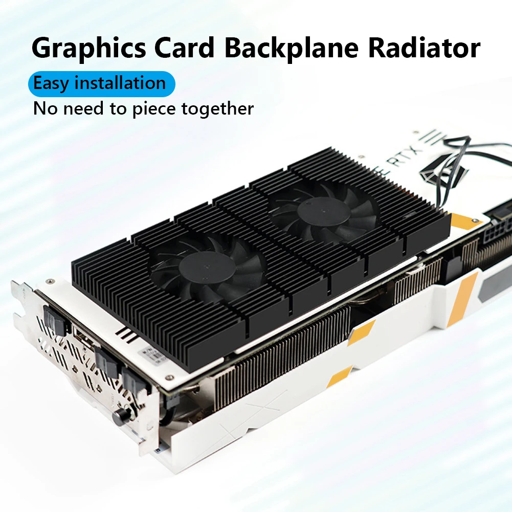 GPU Backplate Radiator Kit placa Grafica Placa de Memorie Cooler Panou de Aluminiu + Dual PWM Fan VRAM Radiator pentru RTX 3090 3080