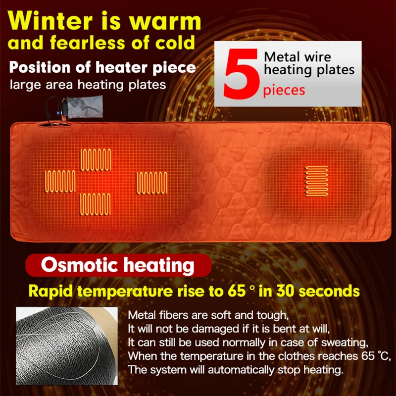 USB Încălzire Sac de Dormit Pad Cald Electrice Temperatură Reglabilă în aer liber Echipament de Camping Perna de Iarnă Cort Termică Mat 1
