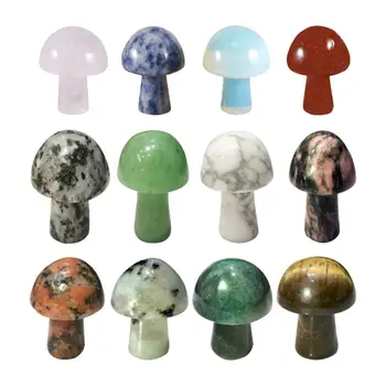 12 BUC/ Set Mini Ciuperci Figurina Pietre Naturale Sculptate Meserii Decor Cuarț de Vindecare de Cristal Statuie în Grădina de lângă Casă Curte Decor