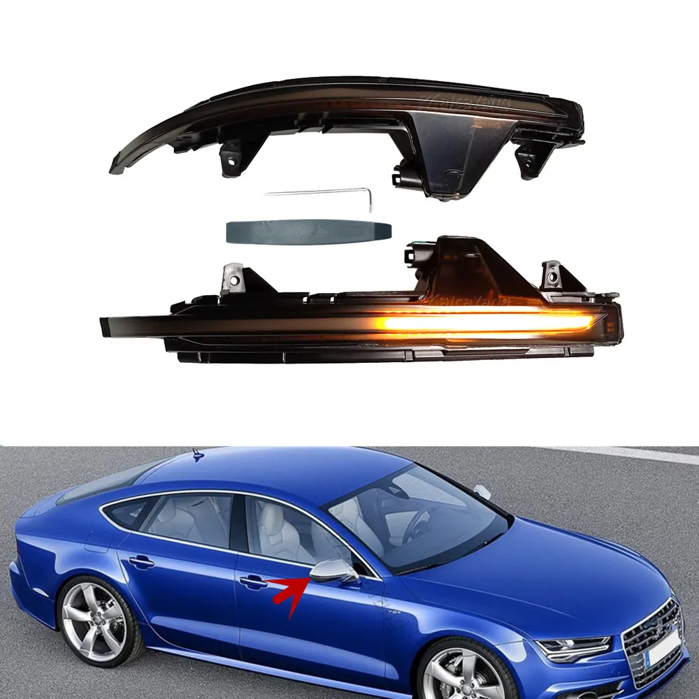 Dinamică LED Lumina de Semnalizare Flasher Secvențială Oglindă Laterală Indicator de Semnalizare Pentru Audi A7 S7 RS7 2011 2013 2014 2015 2016 2017 0
