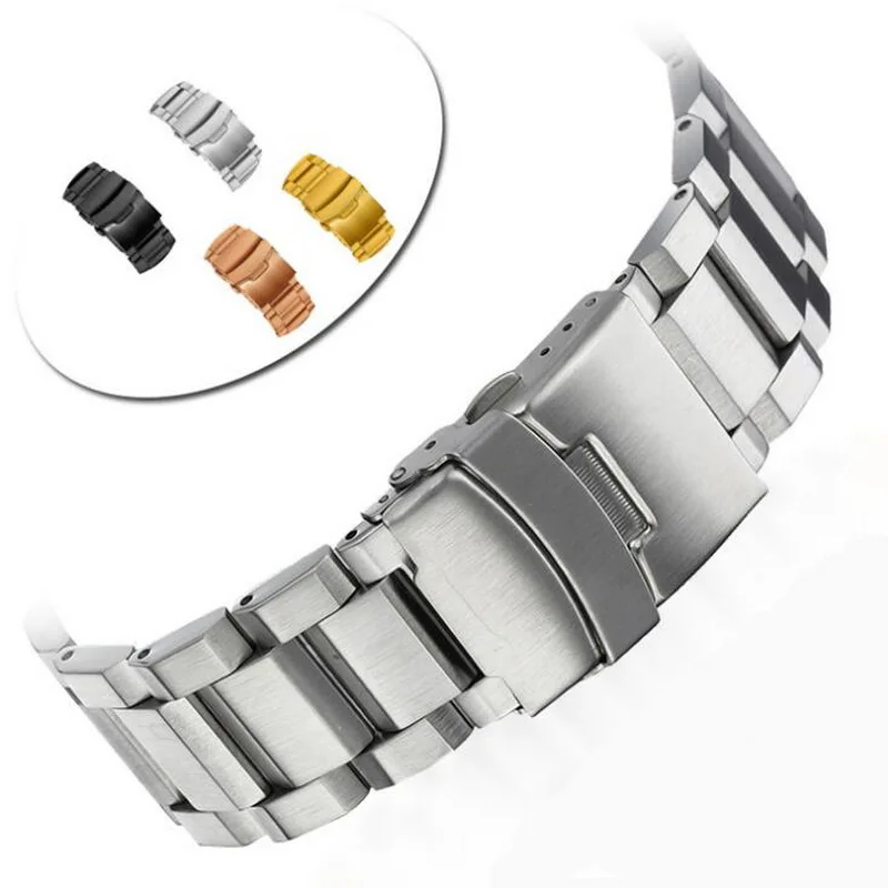Din Oțel inoxidabil Ceas Trupa Watchband Încheietura Curea Pentru Samsung Gear S3 brățară Brățară Incuietoare Pliere Cu Siguranță 22mm