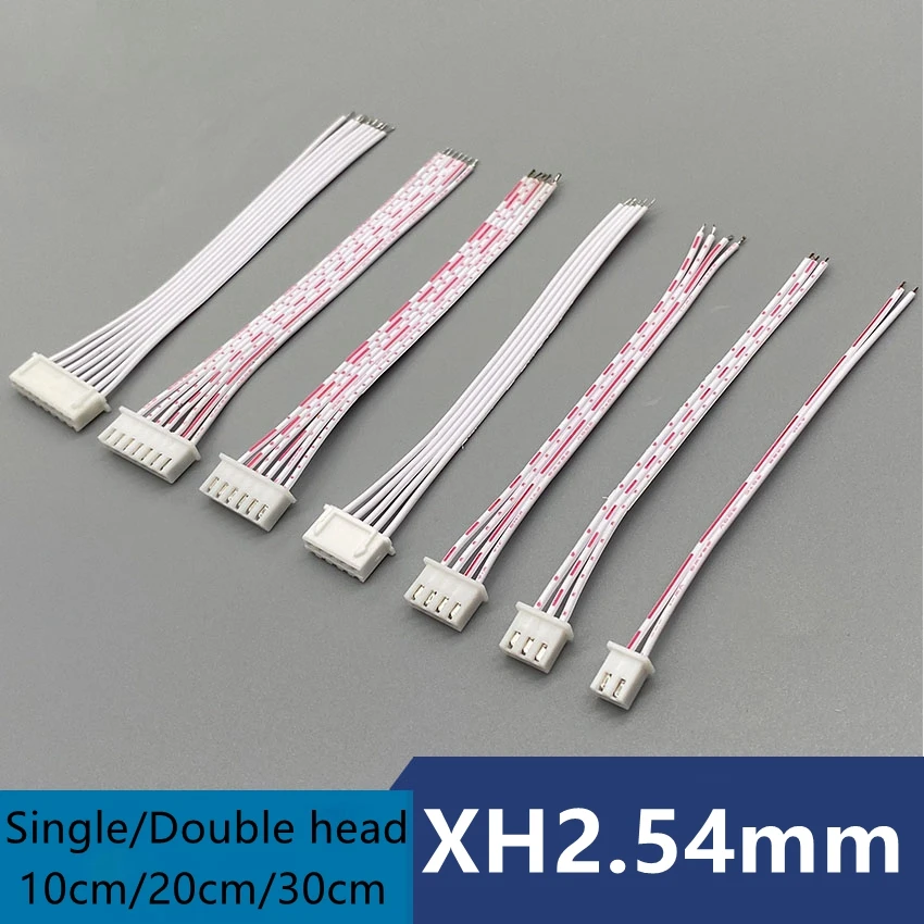 10BUC XH2.54 Femeie Conector Terminal Cablu de 10 cm 20 cm 30 cm JST 2.54 mm Rosu cu Fir alb 2p 3p 4p 5p 6p 7p Single/Double Cap 26AWG