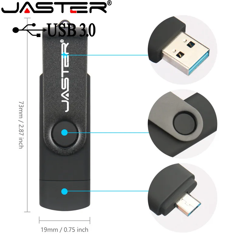 JASTER OTG USB 3.0 Flash Drive pentru Samsung Smartphone și Computer Memory Stick de 64GB 32GB 16GB 128GB Gratuit Adaptor 3