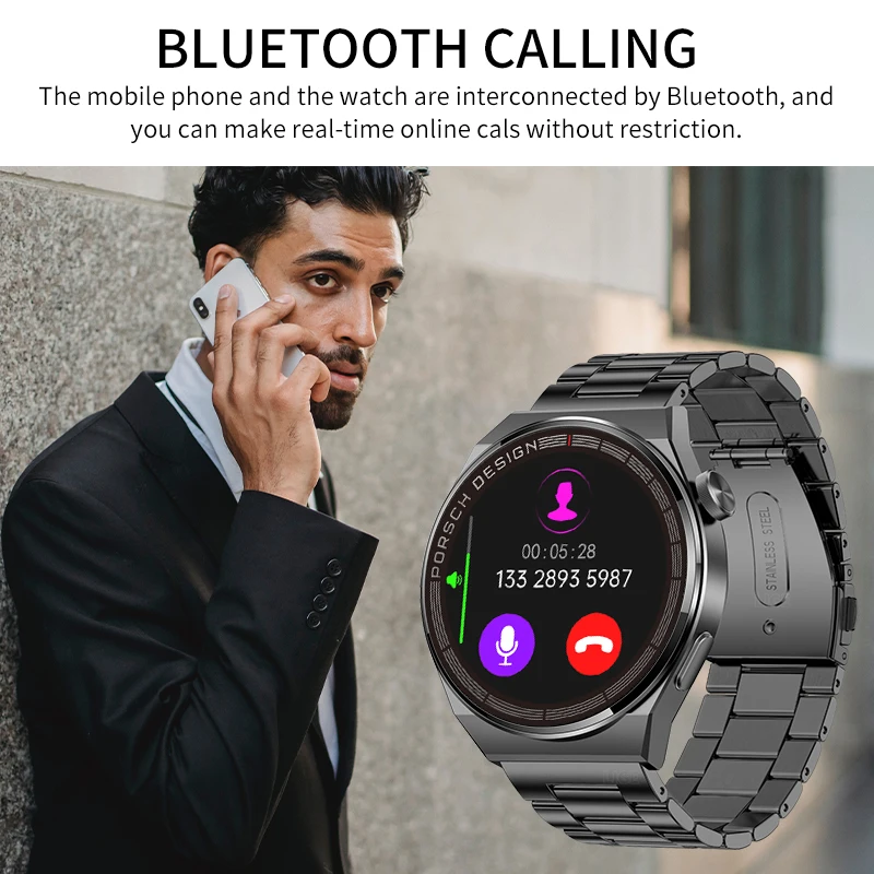 LIGE AMOLED Smartwatch Afaceri Ceas Pentru Bărbați Ceas Inteligent Bluetooth Apel Ecran HD de 380mAh Baterie de Mare Capacitate de Fitness Ceas 2