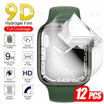 12pcs Complet Curbat Hidrogel Film Pentru Apple Iwatch 7 Ecran Protector Pentru Iwatch7 mă Uit 41mm 45mm Smartwatch Film Moale, Nu de Sticlă 0