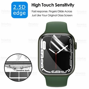 12pcs Complet Curbat Hidrogel Film Pentru Apple Iwatch 7 Ecran Protector Pentru Iwatch7 mă Uit 41mm 45mm Smartwatch Film Moale, Nu de Sticlă 4