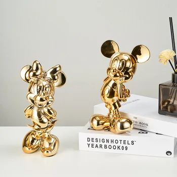 13/21 cm Disney Mickey Mouse Cifra Minnie Mouse Figurine de Colecție Rășină Model Statuia Păpuși Copii Jucărie Cadou de Moda Mașină Decr 2